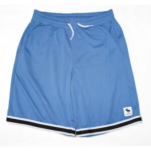 Abercrombie Kids Blue Mesh Athletic Shorts Size 15/16 | Retro Stripe Trim